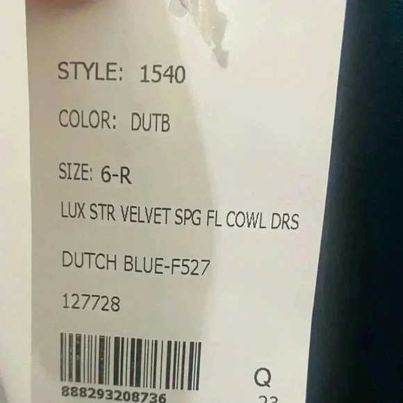AFTER SIX Dutch Blue Flutter Sleeve Maxi Dress Size 6 - Picture 5 of 5